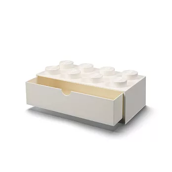 丹麥LEGO 樂高桌上抽屜8凸(純潔白)