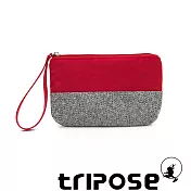 tripose漫遊系列岩紋x微皺尼龍多功能手拎袋(大) 紅色