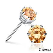 GIUMKA 925純銀耳環 六爪單鑽 耳釘耳環 5.0MM 純銀耳環 一對價格 多色任選 MFS06135-15MM香檳金