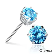 GIUMKA 925純銀耳環 六爪單鑽 耳釘耳環 5.0MM 純銀耳環 一對價格 多色任選 MFS06135-15MM藍色