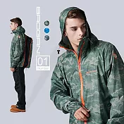 【寶嘉尼 BAOGANI】B01城市獵人機能背包型二件式雨衣M迷彩綠