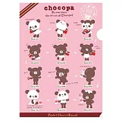 San-X 巧克貓熊行李箱系列A4文件夾。粉色