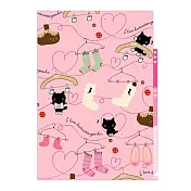 San-X小襪貓甜心系列分頁文件夾-粉