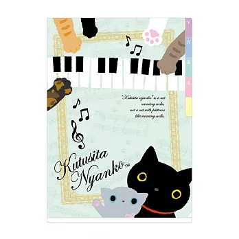 San-X 小襪貓鋼琴之戀系列五層分頁A4文件夾。