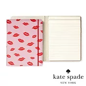 Kate Spade 唇唇欲動紅印皮革筆記本 Notepad Folio,Lips