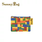 Sunny Bag - 零錢包-彩色積木-拉鍊藍