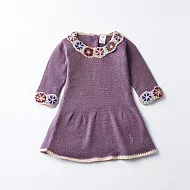 Tinkuyu 秘魯工匠限量手工100%幼羊駝精品兒童毛衣洋裝-90薰衣紫