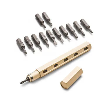 Tool Pen 工具筆 附18個螺絲起子頭香檳金