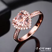 【Sayaka紗彌佳】純粹的愛滿鑽環繞心型鑲鑽戒指 -玫瑰金