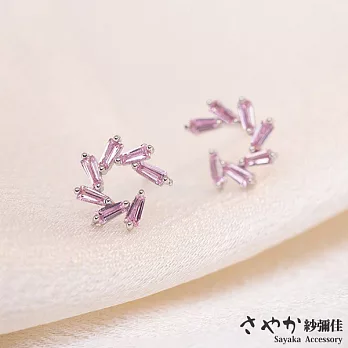 【Sayaka紗彌佳】透明感粉晶螺旋造型耳環 -單一色系