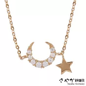 【Sayaka紗彌佳】天空的星月鑲鑽造型項鍊 -金色