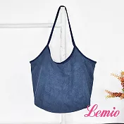 【Lemio】LD系列訂製簡約單肩托特包(深邃藍)