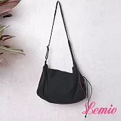 【Lemio】LD系列訂製棉麻抽繩水桶包(性格黑)