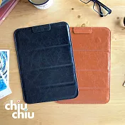 【CHIUCHIU】Apple iPad 9.7 (2018年版)復古質感瘋馬紋可折疊式保護皮套(沉穩黑)