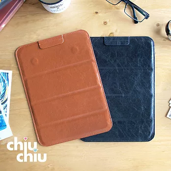 【CHIUCHIU】ASUS Chromebook Tablet CT100 (9.7吋)復古質感瘋馬紋可折疊式保護皮套(沉穩黑)