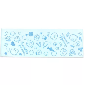 【正版角落生物】印花沐浴巾-藍色款(5入組)