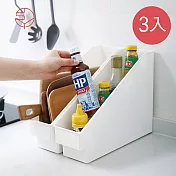 【日本霜山】斜取式廚櫃隙縫多功能收納盒(附輪)-3入