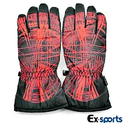 Ex-sports 防水保暖手套 超輕量多功能(男款-7338)F-紅色