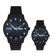 LONGBO龍波 80589 時尚休閒簡約設計對錶手錶 - 黑面 小