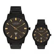 LONGBO龍波 80580 閃耀光澤多角度切割鏡面對錶手錶 - 黑面 大