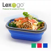 Lexngo 矽膠蓋可摺疊餐盒(小)藍色