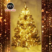 摩達客 台灣製6呎/6尺(180cm)豪華版氣質霧金系聖誕樹(不含飾品)+100燈LED燈暖白光2串(附IC控制器)本島免運費