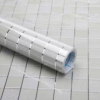 【EZlife】多用途耐高溫廚房灶台貼紙(40x500cm)銀灰色馬賽克