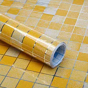 【EZlife】多用途耐高溫廚房灶台貼紙(40x500cm)橙色馬賽克