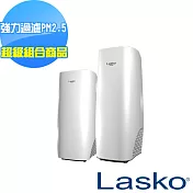 超級組合【美國Lasko】白淨峰高效節能空氣清淨機 HF-2160+HF-2162