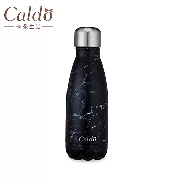 【Caldo卡朵生活】大理石紋雙層不鏽鋼保溫瓶260ml 黑