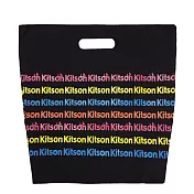 Kitson 硬帆布彩色LOGO時尚手提袋-黑
