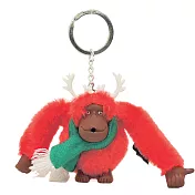 KIPLING 聖誕風猴子吊飾鑰匙圈-麋鹿