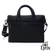 Lynx - 美國山貓商務質感牛皮荔枝紋多袋手提斜背公事包