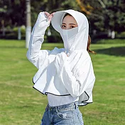 【EZlife】全罩式遮臉頸防曬衣白色