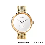 DOMENI COMPANY 經典系列 316L不鏽鋼單眼錶 尊爵白 (GMW01) 金色/40mm