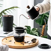 【PO:Selected】丹麥研磨過濾咖啡玻璃杯350ml 2.0(黑)