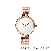 DOMENI COMPANY 經典系列 316L不鏽鋼單眼錶 知性白 (RGM02-32) 玫瑰金色/32mm