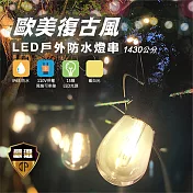 【JP嚴選-捷仕特】歐美復古風LED戶外防水燈串-買一送一(銀線燈)