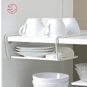 【日本霜山】兩用廚櫃下/桌面分層置物金屬收納架-白