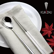 【KUAI ZHU】台箸不鏽鋼餐具組-簡約系列 純淨白