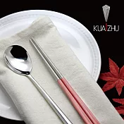 【KUAI ZHU】台箸不鏽鋼餐具組-簡約系列 甜美粉
