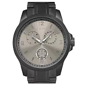 PICONO Original 經典真三眼多功能系列不鏽鋼錶帶手錶 / OR-9704 霧鐵灰