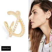 SHASHI 紐約品牌 Stacey Pave Ear Cuff 鑲鑽十字架C型耳骨夾 無耳洞女孩必備