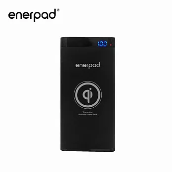 【enerpad】QI無線充電行動電源10000mAh-黑(Q-10K)黑