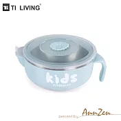 【AnnZen】《Ti-living》純鈦兒童注水保溫保冷碗 - 藍