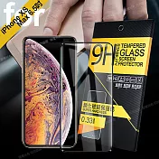 NISDA for iPhone XS Max 6.5吋 全面呵護 2.5D滿版鋼化玻璃保護貼-黑-2張