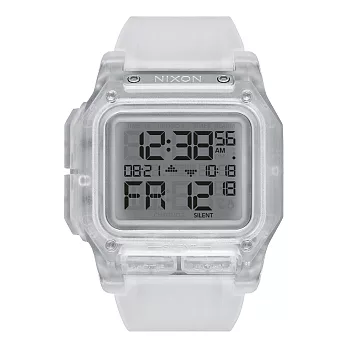 NIXON  時代科技多功能電子腕錶-透明白