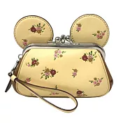 COACH 迪士尼聯名雙層珠扣手拿包-黃色 (現貨+預購)