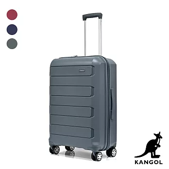 KANGOL - 英國袋鼠24吋輕量耐磨可加大PP行李箱 - 多色可選 灰色