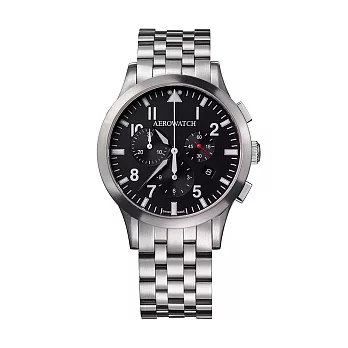 AEROWATCH 瑞士愛羅錶 - 經典黑面飛行石英錶款
